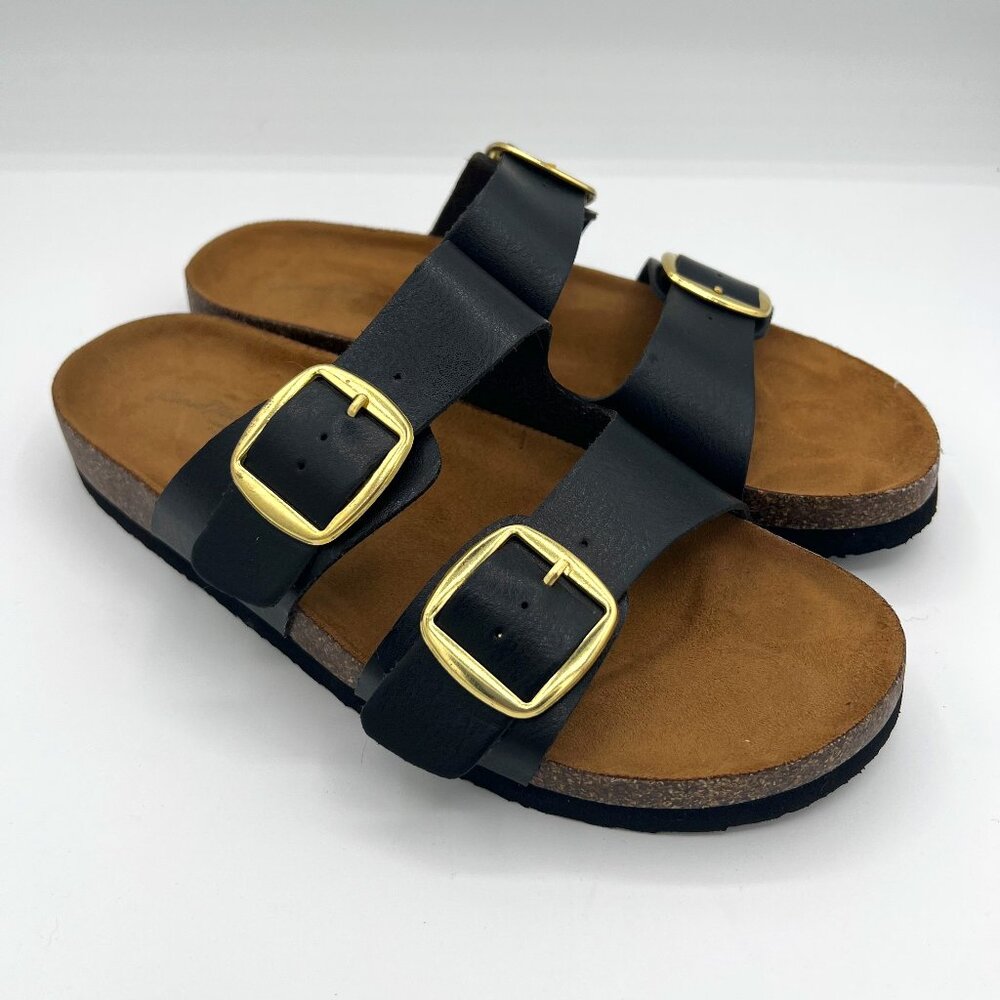 Universal Thread Black Double Buckle Sandals Size 6